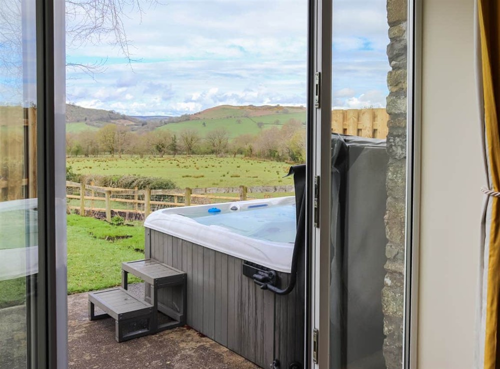 Hot tub at Towy Cottage in Talley, near Llandeilo, Dyfed