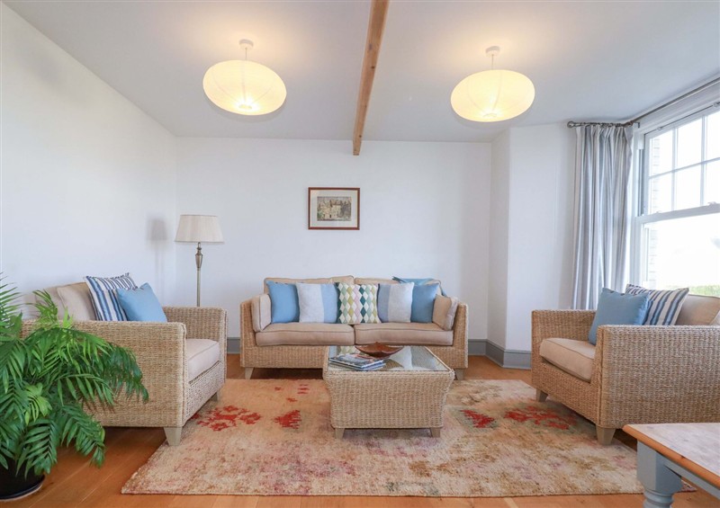 This is the living room at Tradewinds, Newquay