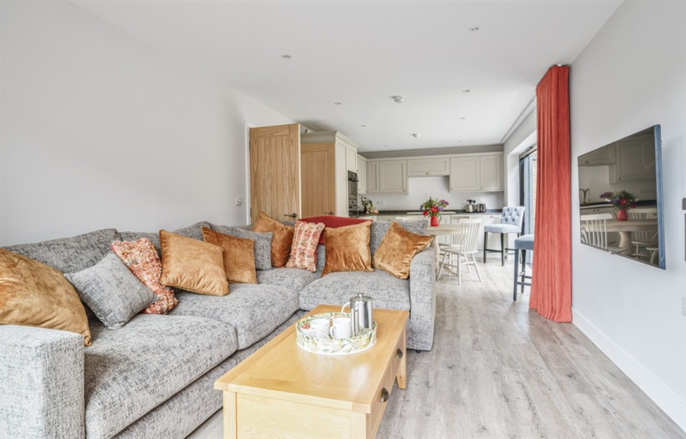 This is the living room at Trafalgar Gardens in Downton