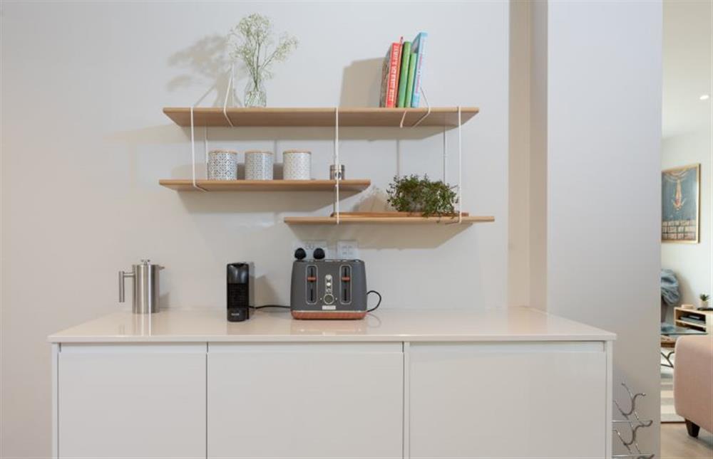 Breakfast station with a coffee machine to set your mornings up perfectly
