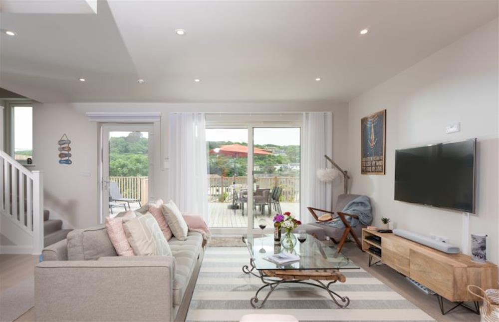 Walk into this stylish home to be greeted by the open-plan living area at Tralee, Portreath