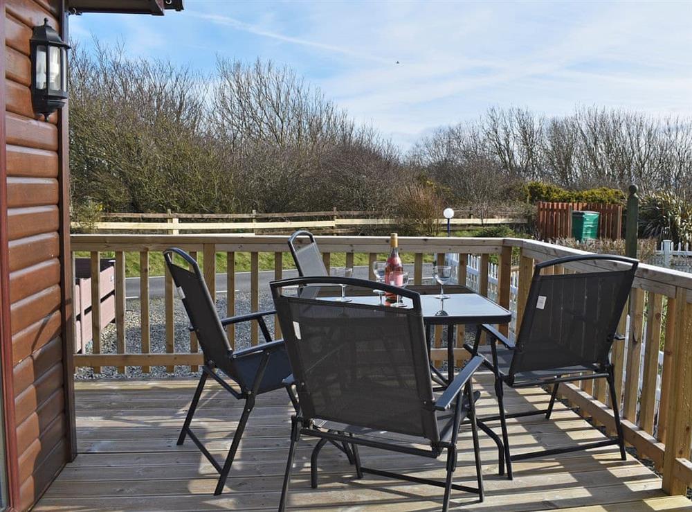 Relaxing decking area at Tranquillity in Haverigg, near Millom, Cumbria