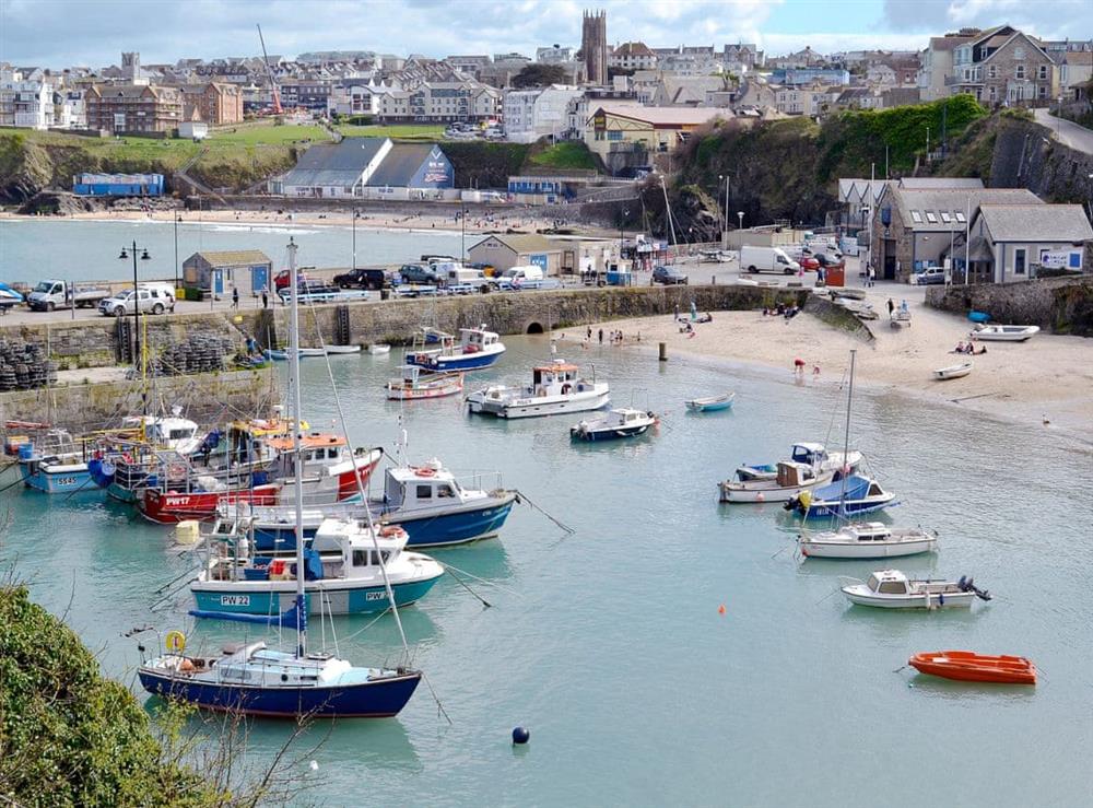 Views of Newquay harbour at Tre Lowen in Newquay, Cornwall