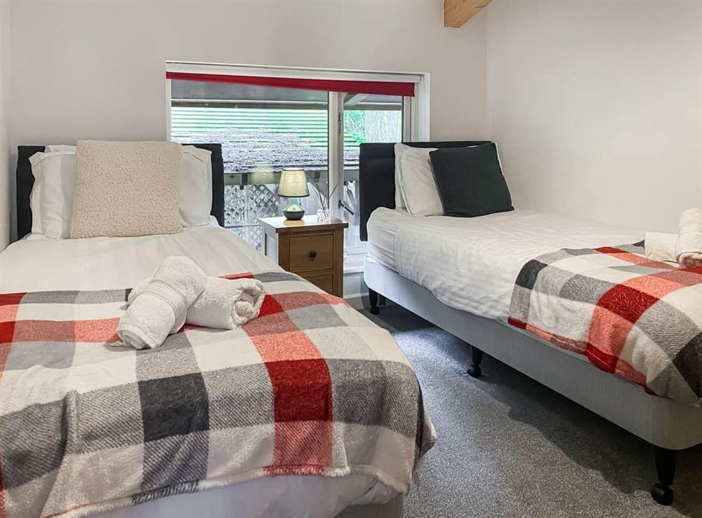 Twin bedroom at Trebellan in Porthtowan, Cornwall
