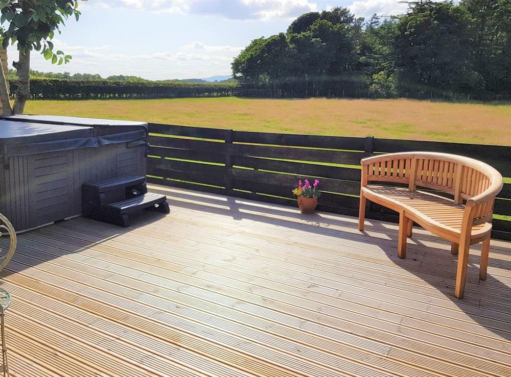 Beautiful views from the private decking area at Trebor in Annan, near Carlisle, Dumfriesshire
