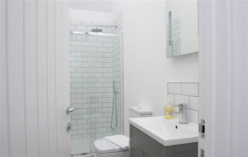 This is the bathroom at Trebyre, Cornwall