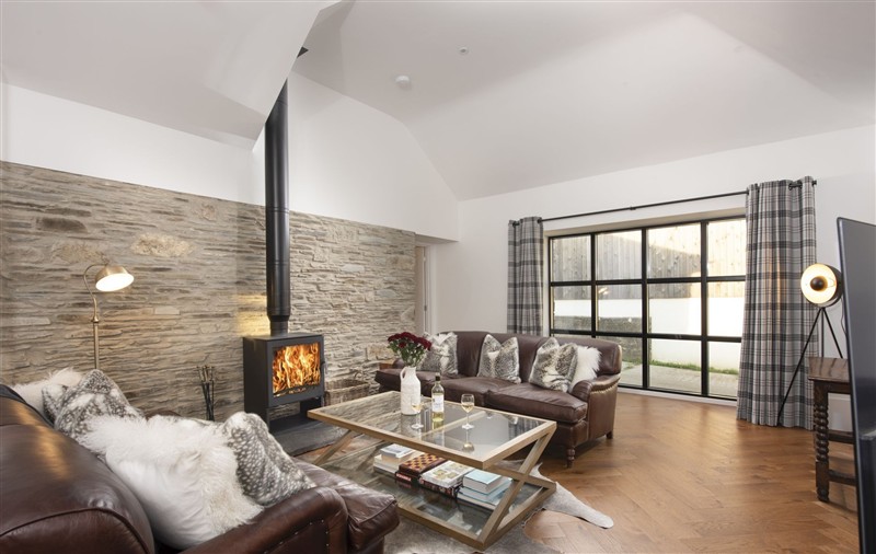This is the living room at Trebyre, Cornwall