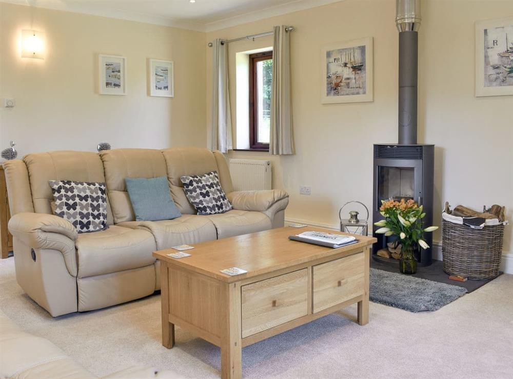 Delightful living room with wood burner at The Oaks, 