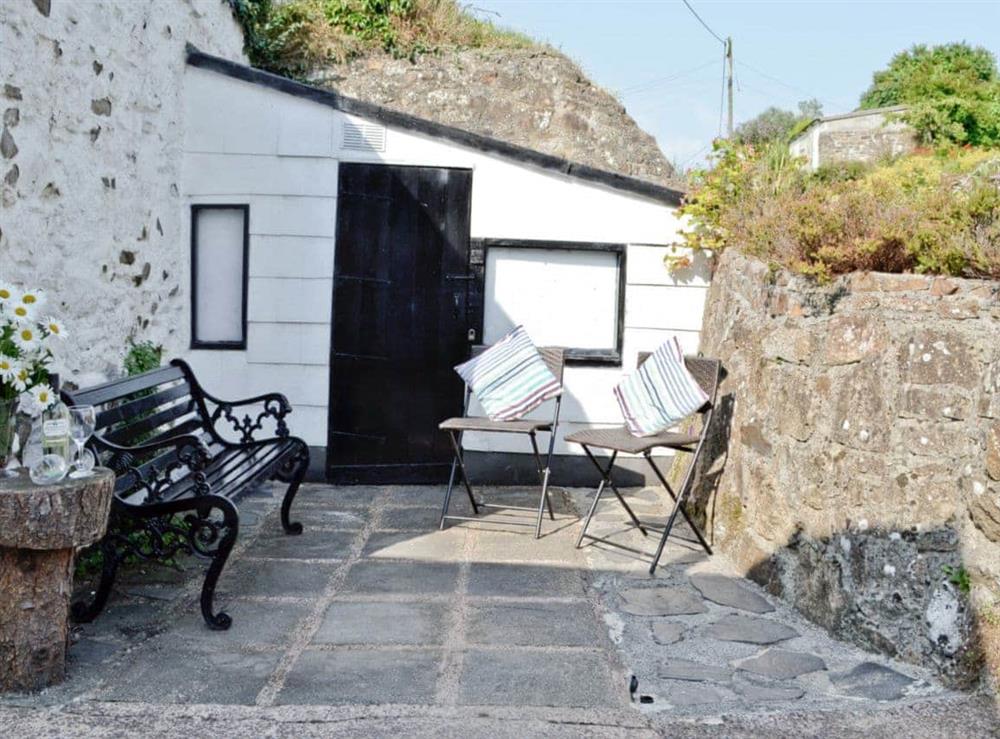 Sitting-out-area at Trecarne Cottage in St Cleer, near Liskeard, Cornwall