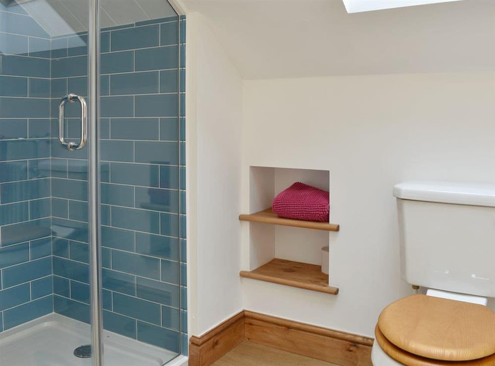 Shower room at Tree View Lodge in Uggeshall, Suffolk