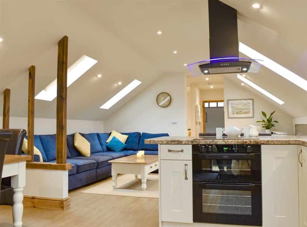 Well presented open plan living space at Tree View Lodge in Uggeshall, Suffolk