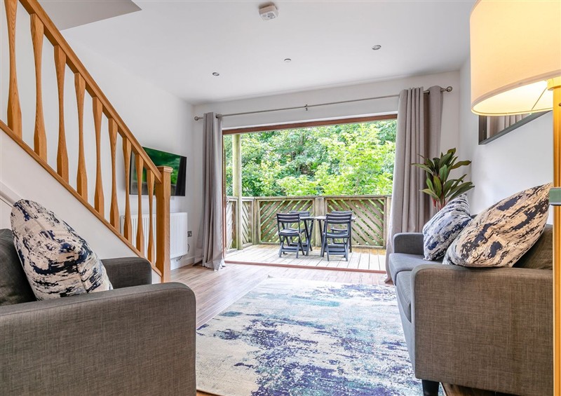 The living room at Treehouse Spa, Perranporth