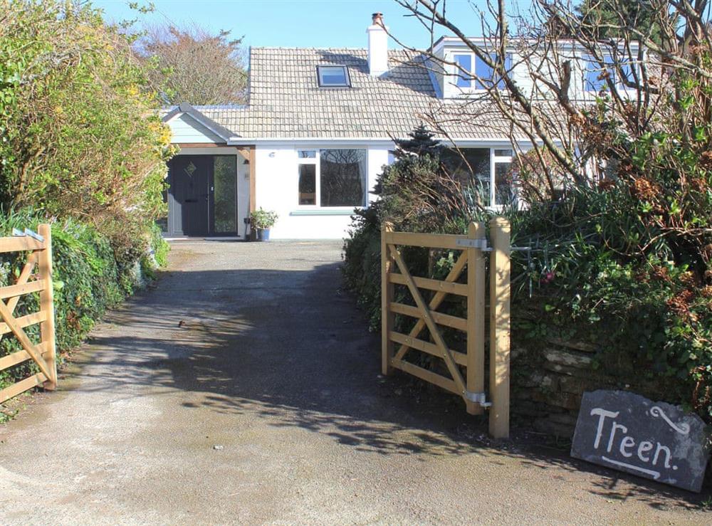 Main entrance to holiday home at Treen in Lansallos, near Looe, Cornwall