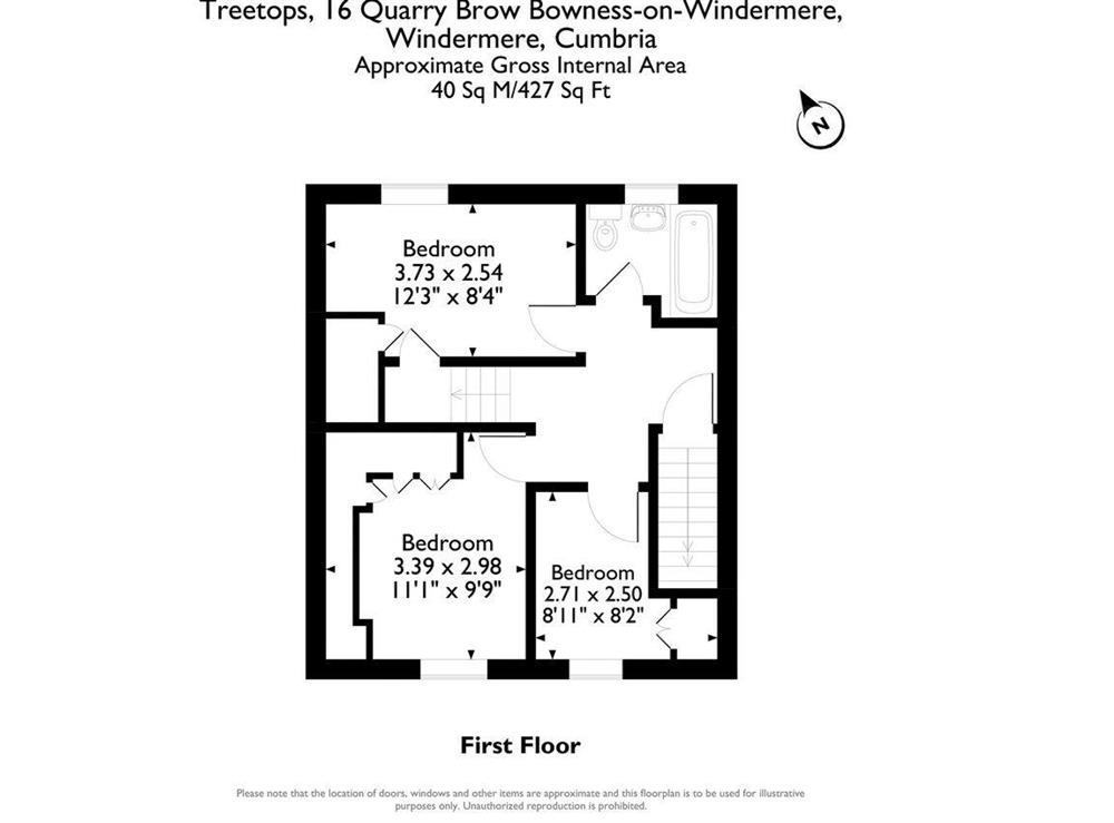 Floor plan of first floor (photo 2) at Treetops** in , Bowness