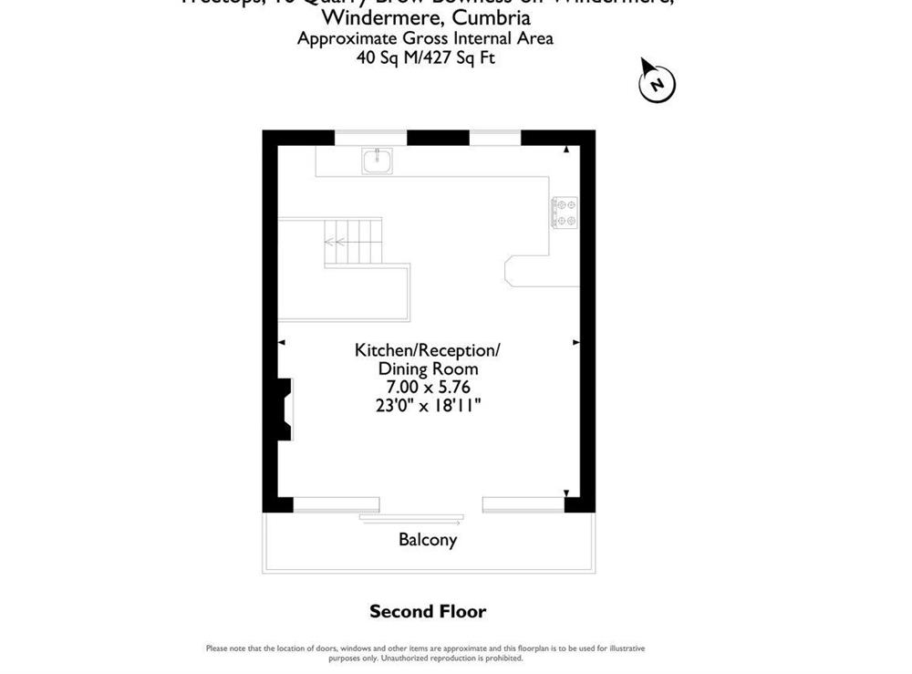 Floor plan of second floor (photo 2) at Treetops** in , Bowness