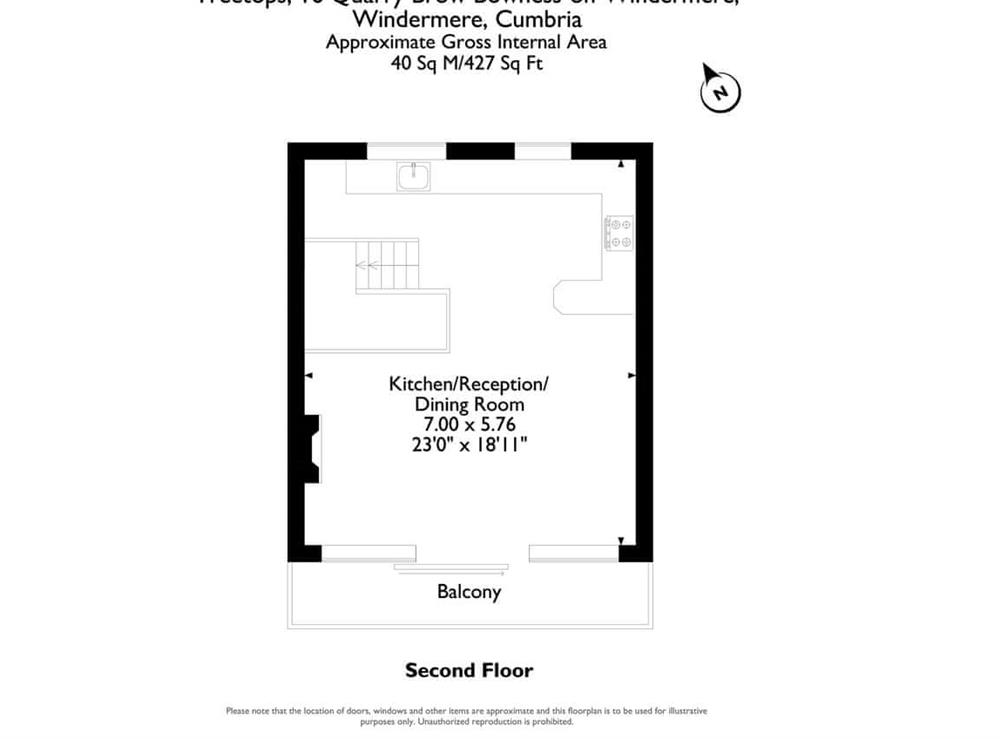 Floor plan of second floor at Treetops** in , Bowness