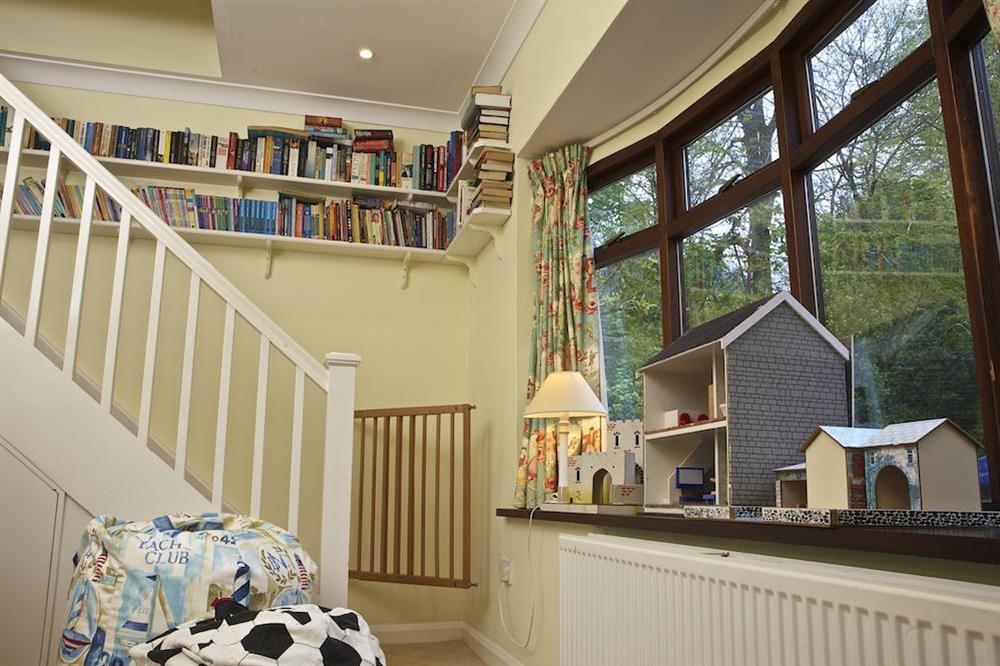 Children's playroom leading to Bedroom 5 at Treetops in Moult Hill, Salcombe