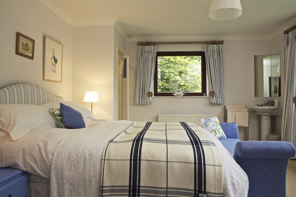 Double bedroom with shower at Treetops in Moult Hill, Salcombe