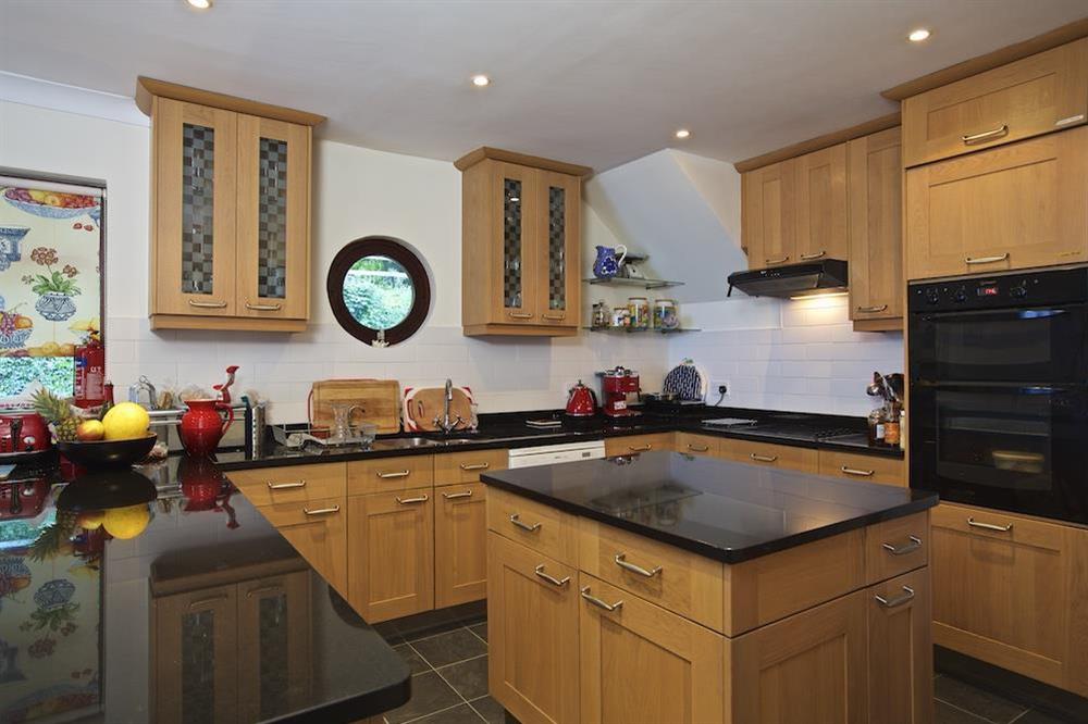 Kitchen area at Treetops in Moult Hill, Salcombe