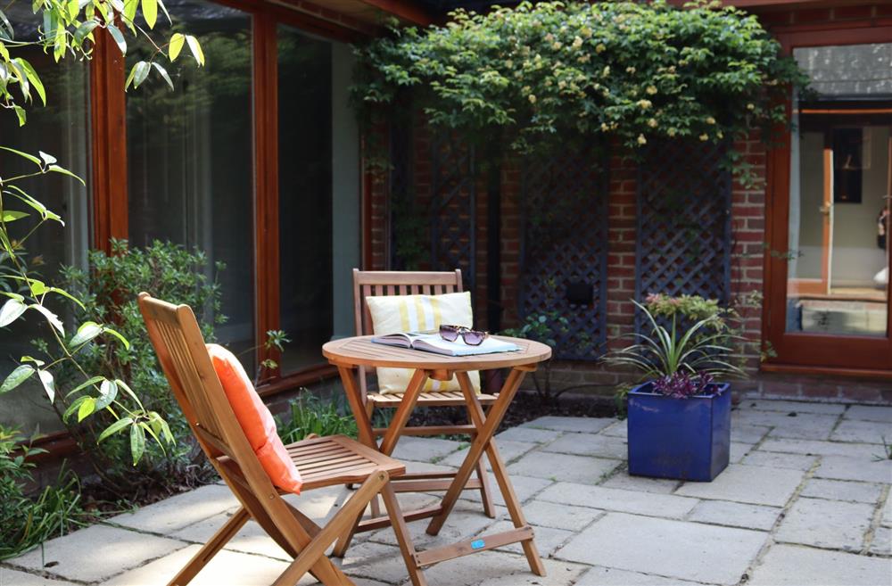 Take a quiet moment in the central patio area