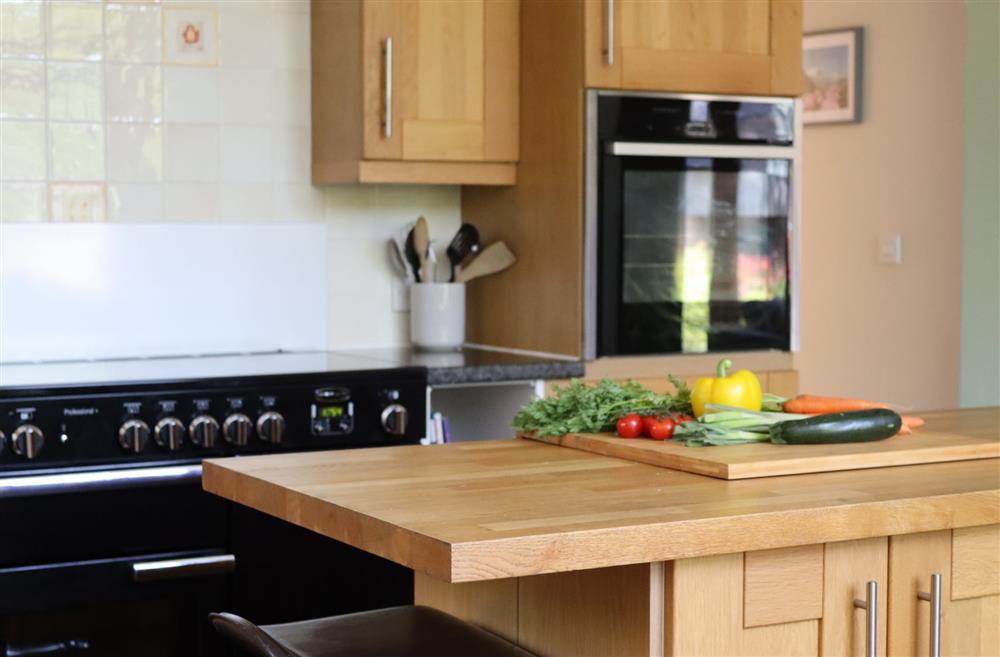 The electric range oven offers plenty of space for cooking meals