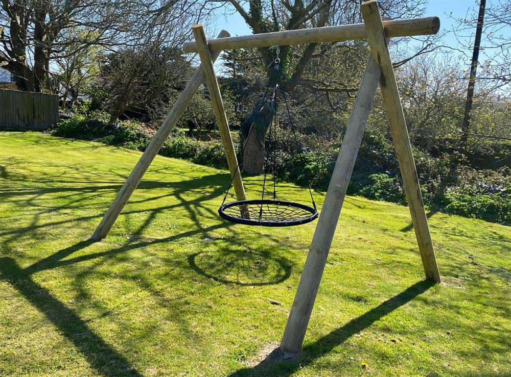 Children’s play area at Tregarthen Cottage in Goldsithney, near Marazion, Cornwall