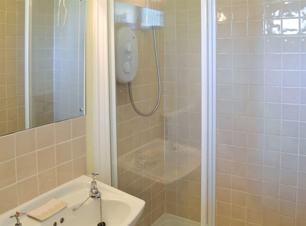 En-suite shower room with cubicle at Tregella Farm Cottage in Near Padstow, Cornwall