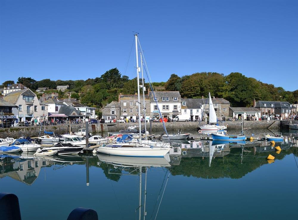 The nearby bustling fishing harbour town of Padstow