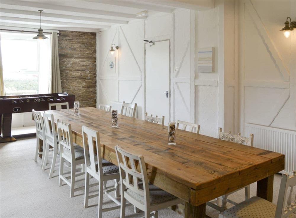 Large dining table at Treginegar Farmhouse in St Merryn, near Padstow, Cornwall
