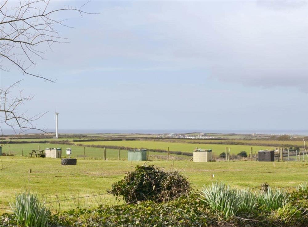 Lovely view over the fields to the coast at Treginegar Farmhouse in St Merryn, near Padstow, Cornwall