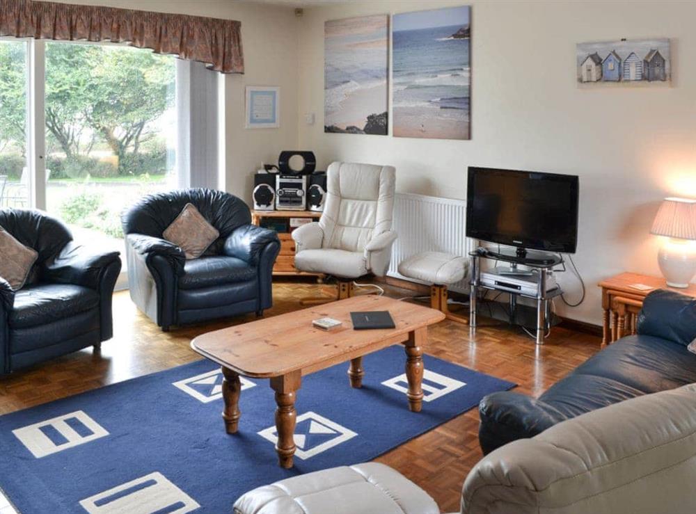 Living room at Tregoona in Crantock, near Newquay, Cornwall