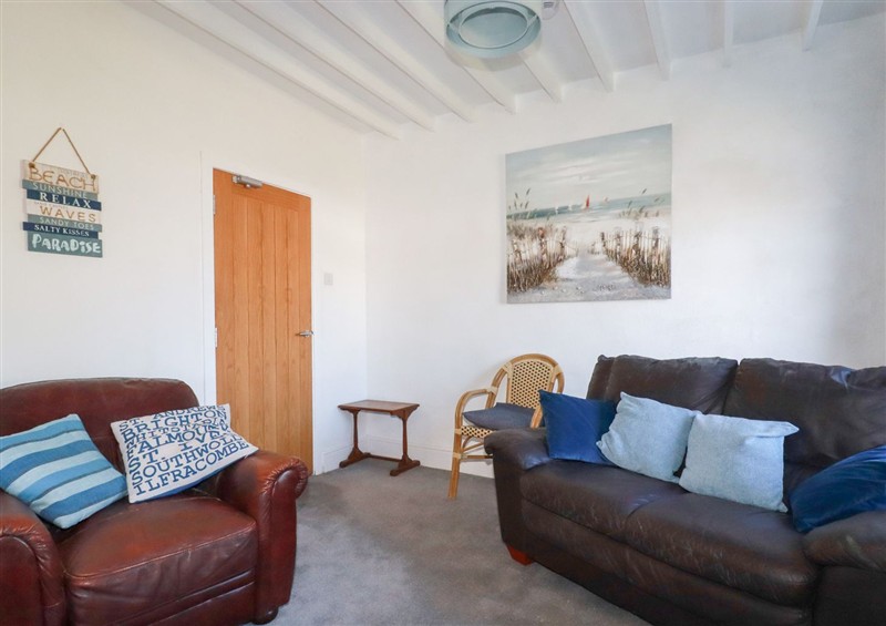 The living room at Tregundy Farmhouse, Perranporth