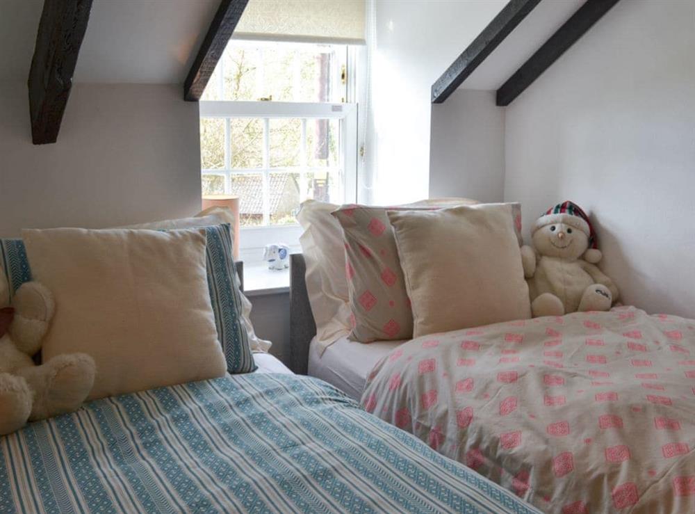 Twin bedroom at Trekeive Cottage in North Trekeive, St Cleer, Liskeard, Cornwall., Great Britain