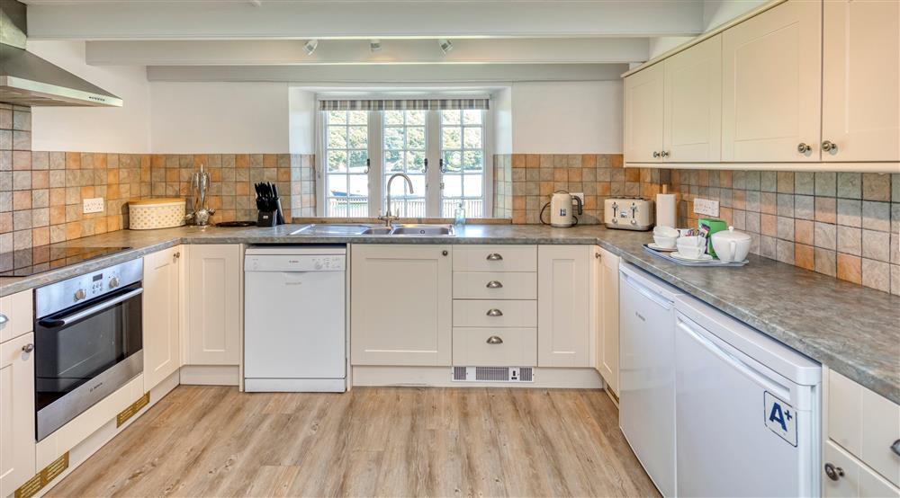 The kitchen at Trelissick Quay Cottage in Feock, Cornwall