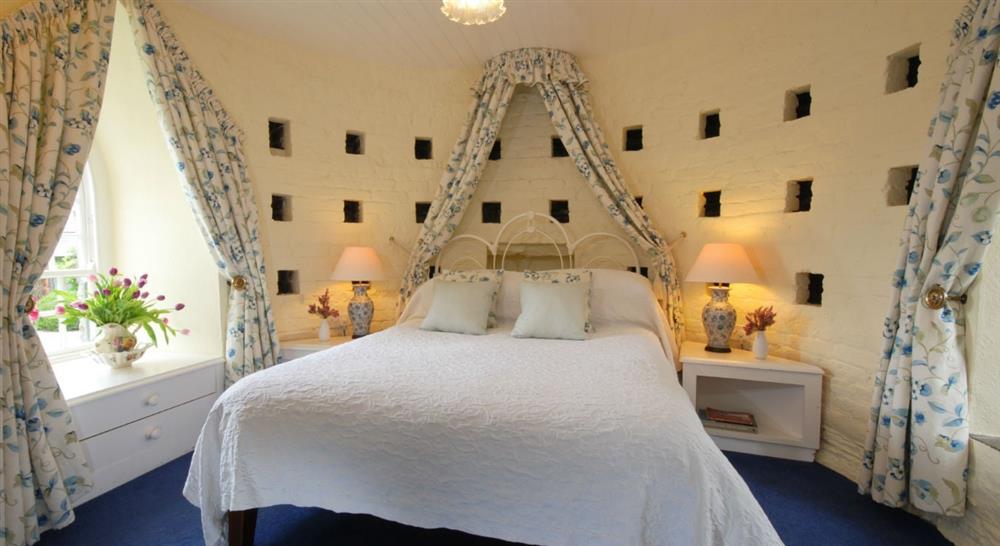 The bedroom at Trelissick Water Tower in Truro, Cornwall