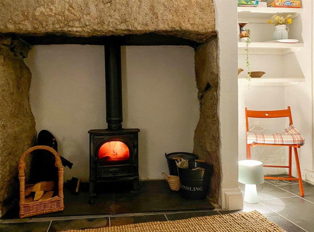Cosy wood burner at Treplevna in Pendeen, Cornwall