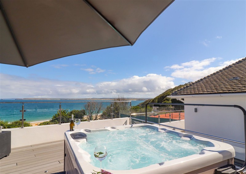 There is a hot tub at Tresco Bungalow, St Ives