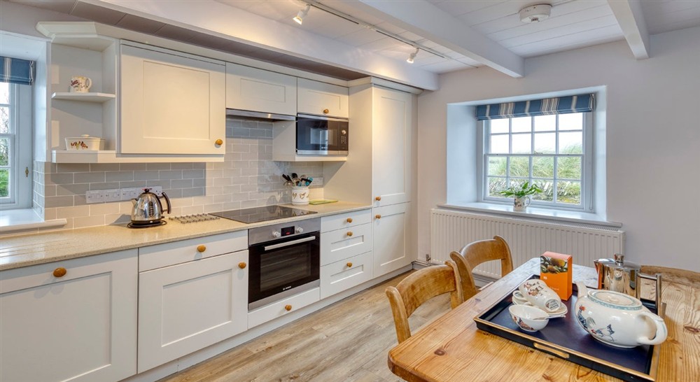 The kitchen and dining area at Trescore in Nr Padstow, Cornwall