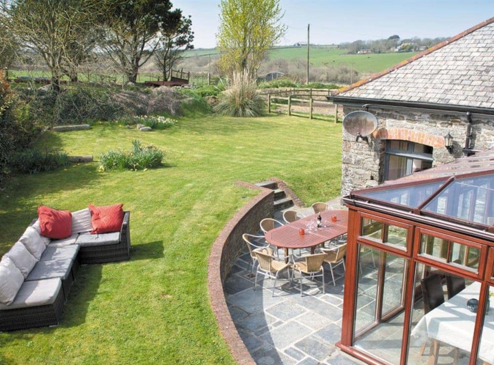 Garden and grounds at Trescowthick Barn in St Newlyn, Cornwall