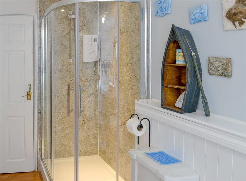 Shower cubicle in the bathroom at Trescowthick Barn in St Newlyn, Cornwall