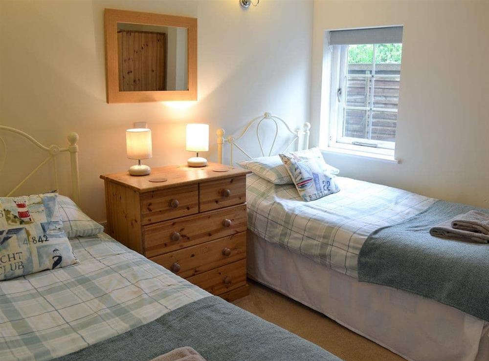 Twin bedroom at Tresidder Barn in Constantine, near Falmouth, Cornwall