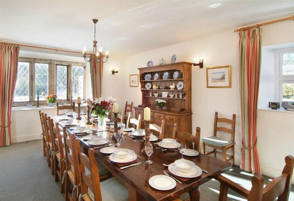 Dining room at Tretawn Farmhouse, St Kew, North Cornwall