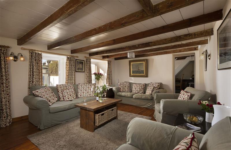 This is the living room at Trevara, Cornwall