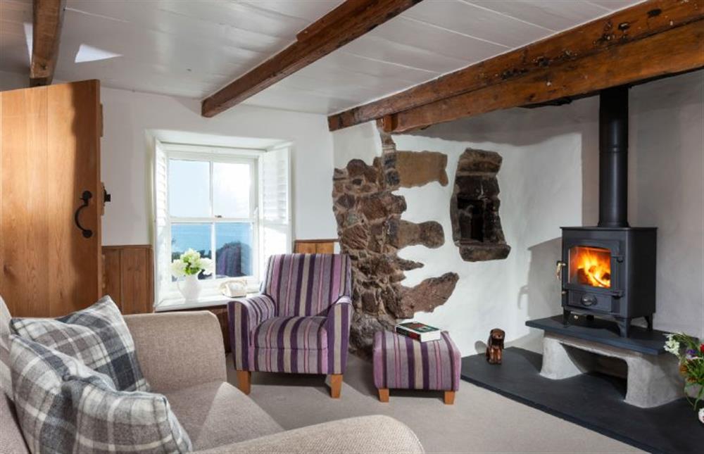 Trevarrow Cottage, Cornwall: Relax in front of the cosy wood burning stove at Trevarrow Cottage, Coverack
