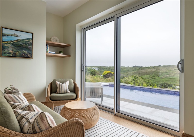 The living room at Trevean, Mullion