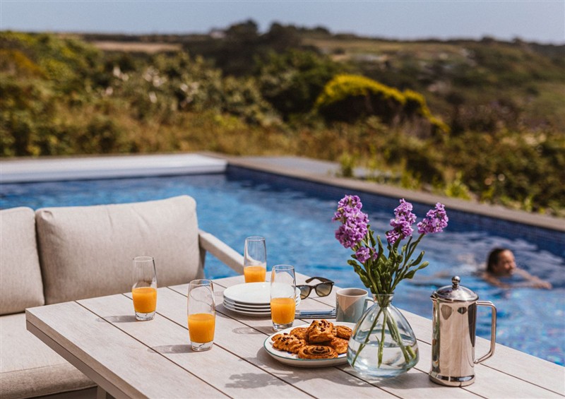 This is the patio at Trevean, Mullion