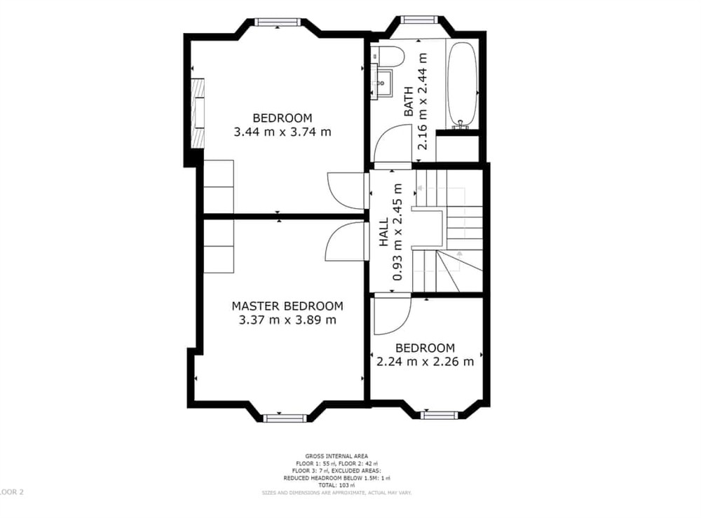 Floor plan (photo 2) at Trevellas in Portscatho, Cornwall