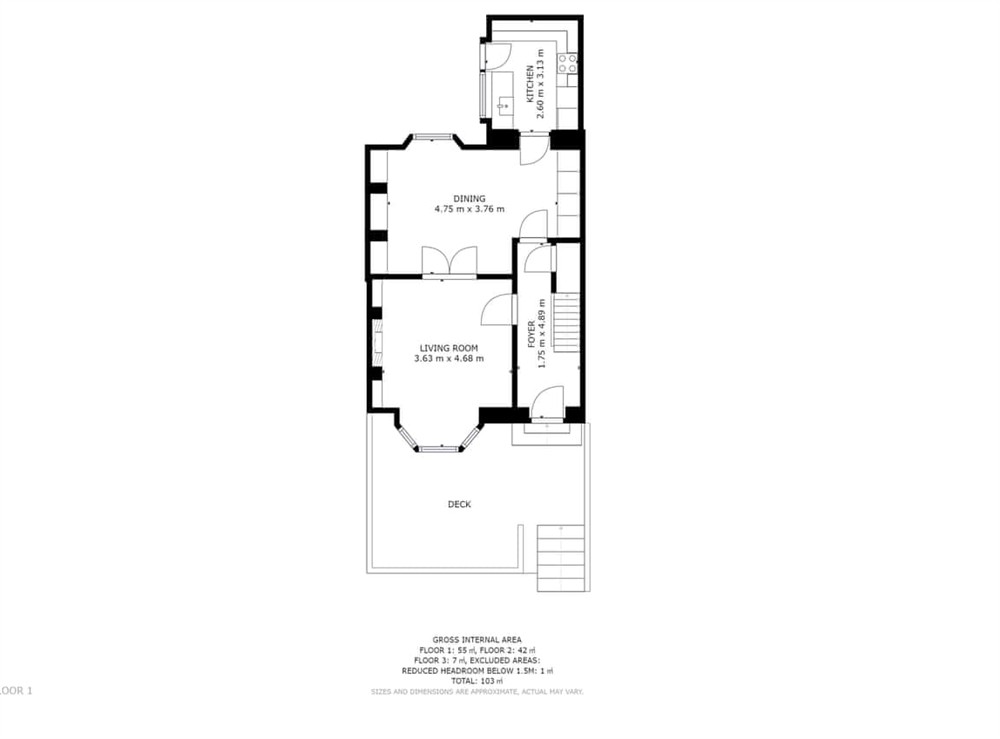 Floor plan at Trevellas in Portscatho, Cornwall