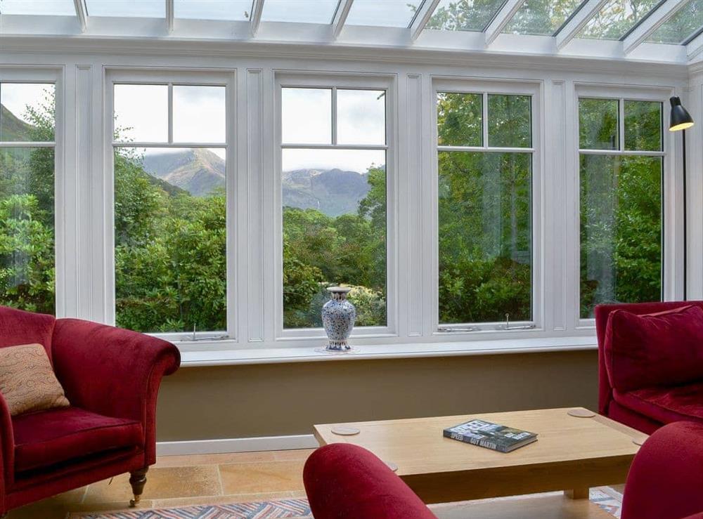 Conservatory with stunning views at Trevene in Buttermere, near Keswick, Cumbria