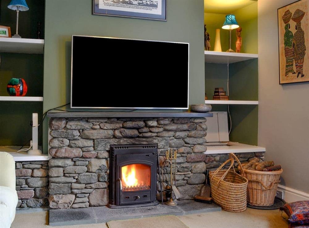 Wonderful living room with wood burner and large t.v. at Trevene in Buttermere, near Keswick, Cumbria